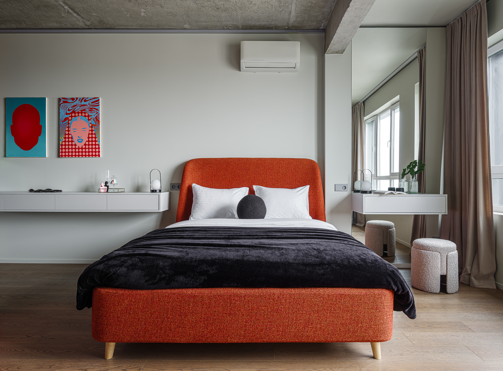 VEROM Студия с красивым интерьером и видом с 19го этажа