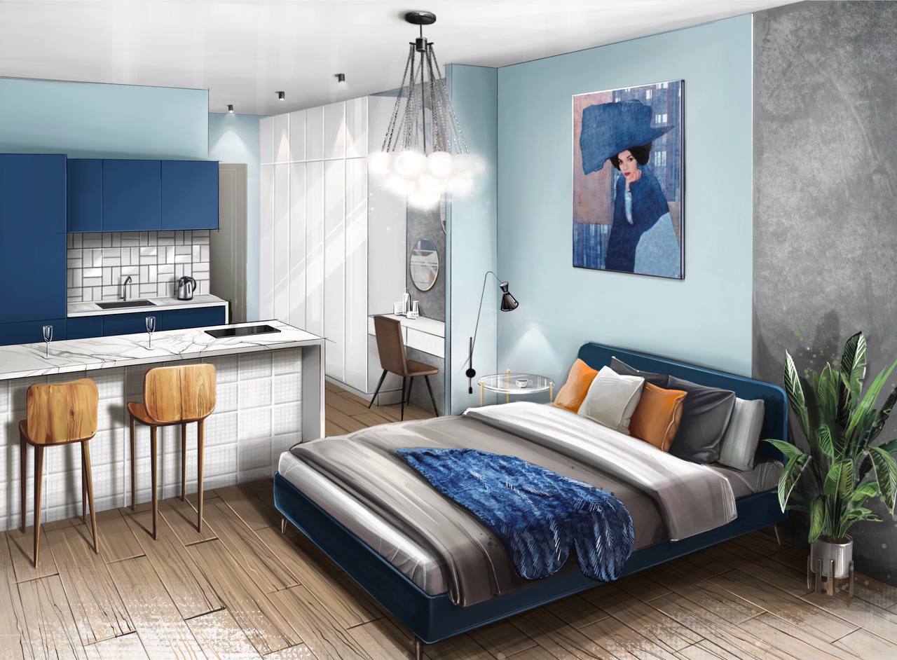 Квартира-студия АZURE LIGHT