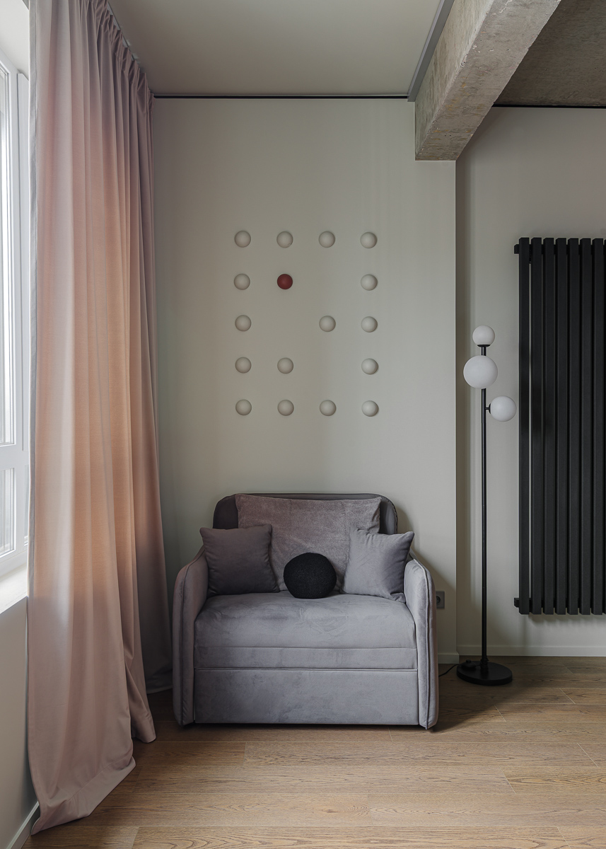 VEROM Студия с красивым интерьером и видом с 19го этажа